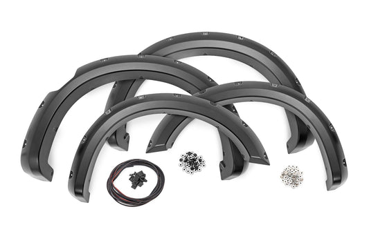 Rough Country F-N101705A-K23 Pocket Fender Flares | K23 Brilliant Silver | Nissan Titan 2WD/4WD (17-24)