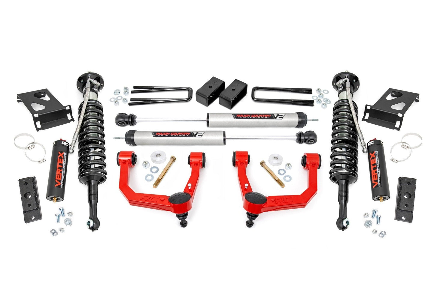 Rough Country 74257RED 3.5 Inch Lift Kit | Red UCA | Vertex/V2 | Toyota Tacoma 2WD/4WD (2005-2023)