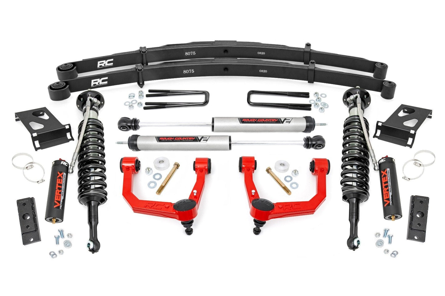 Rough Country 74258RED 3.5 Inch Lift Kit | Red UCA | Vertex/V2 | Toyota Tacoma 2WD/4WD (2005-2023)