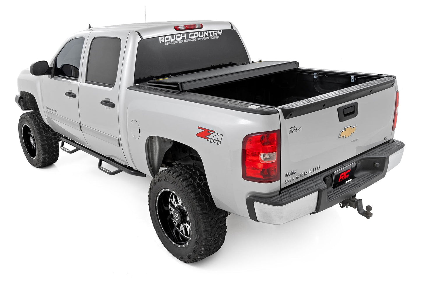 Rough Country 49113551 Hard Tri-Fold Flip Up Bed Cover | 5'9" Bed | Chevy/GMC 1500 (07-13)