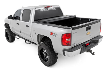 Rough Country 49113551 Hard Tri-Fold Flip Up Bed Cover | 5'9" Bed | Chevy/GMC 1500 (07-13)