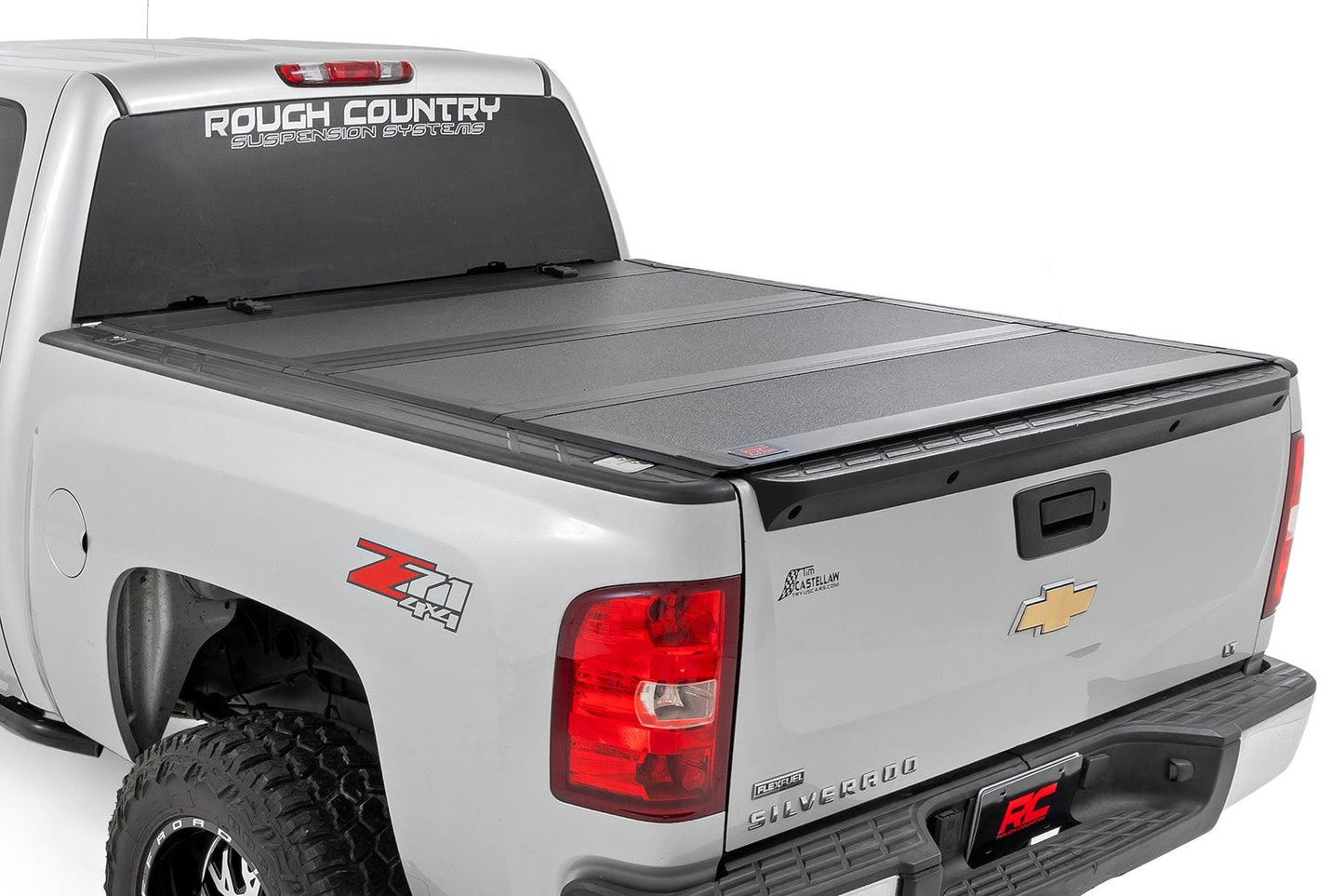 Rough Country 49113551 Hard Tri-Fold Flip Up Bed Cover | 5'9" Bed | Chevy/GMC 1500 (07-13)