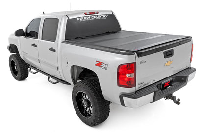 Rough Country 49113551 Hard Tri-Fold Flip Up Bed Cover | 5'9" Bed | Chevy/GMC 1500 (07-13)