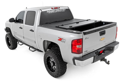 Rough Country 49113551 Hard Tri-Fold Flip Up Bed Cover | 5'9" Bed | Chevy/GMC 1500 (07-13)