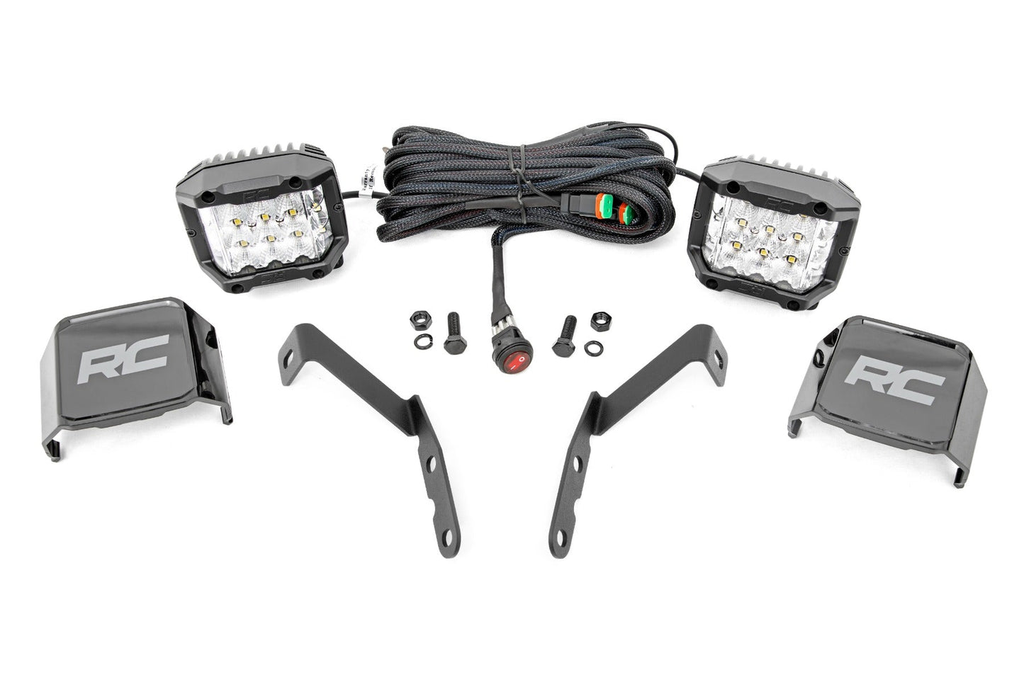 Rough Country 71062 LED Light Kit | Ditch Mount |  3" OSRAM | Wide | Chevy 1500 & Chevy/GMC 2500HD/3500HD (07-14)