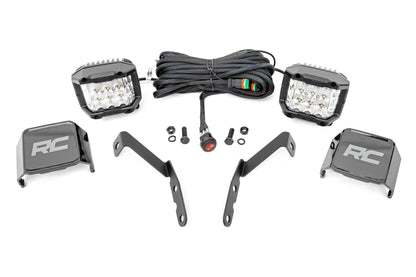 Rough Country 71062 LED Light Kit | Ditch Mount |  3" OSRAM | Wide | Chevy 1500 & Chevy/GMC 2500HD/3500HD (07-14)