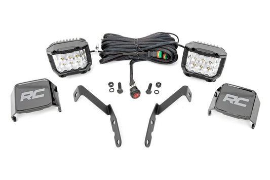 Rough Country 71062 LED Light Kit | Ditch Mount |  3" OSRAM | Wide | Chevy 1500 & Chevy/GMC 2500HD/3500HD (07-14)