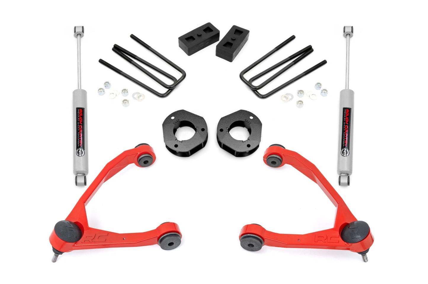 Rough Country 19831RED 3.5" Lift Kit | Forged UCA | Cast Steel | Chevy/GMC 1500 (07-16)