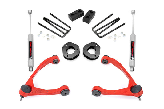 Rough Country 19831RED 3.5" Lift Kit | Forged UCA | Cast Steel | Chevy/GMC 1500 (07-16)
