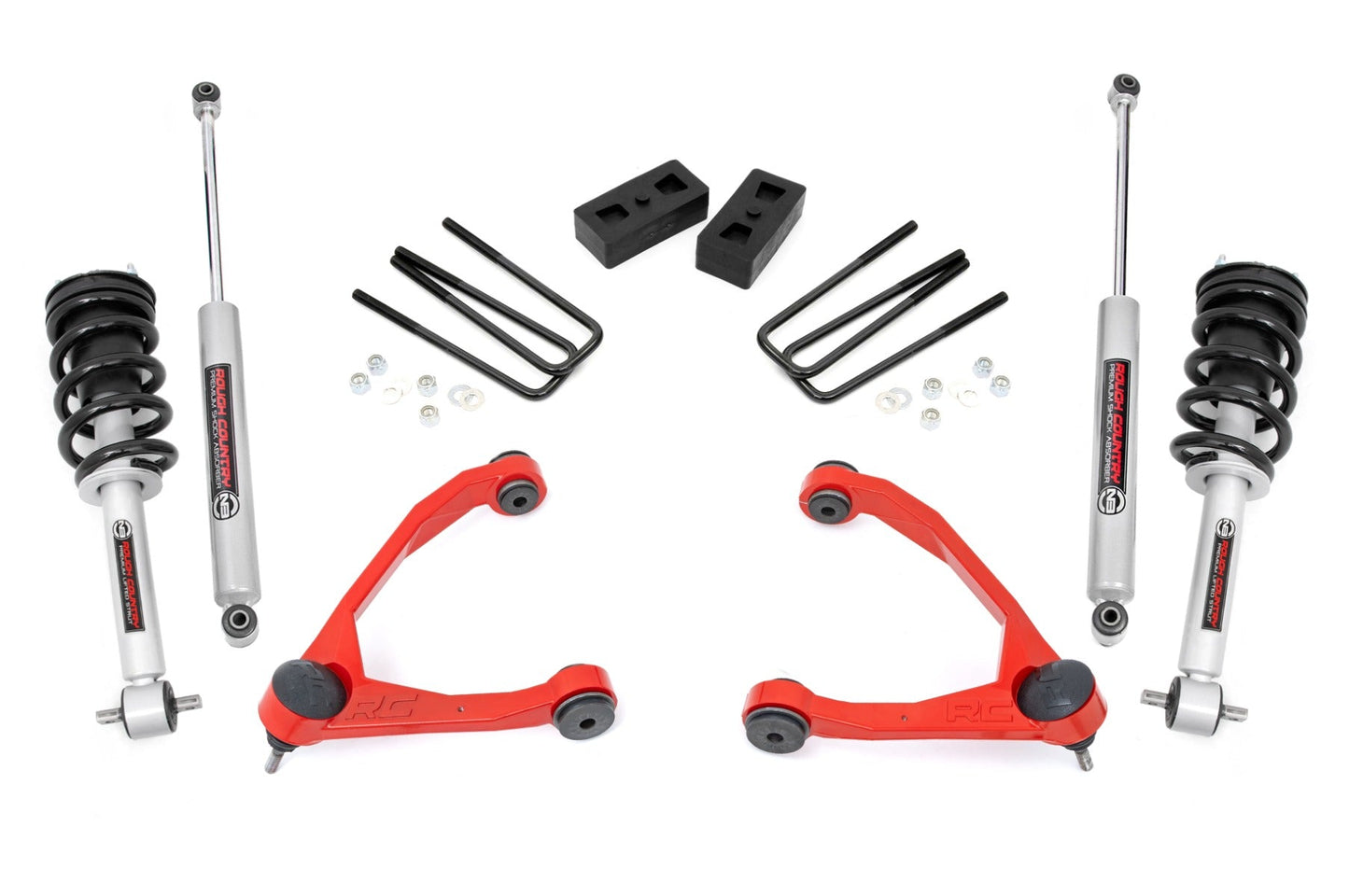Rough Country 198.23RED 3.5 Inch Lift Kit | Cast Steel | N3 Strut | Chevy/GMC 1500 (14-16)