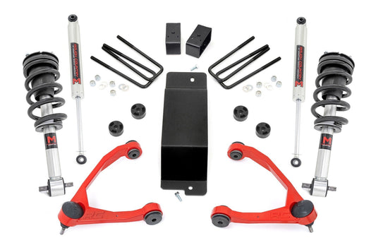 Rough Country 27740RED 3.5 Inch Lift Kit | UCA | M1 Struts | Chevy/GMC 1500 (07-13)
