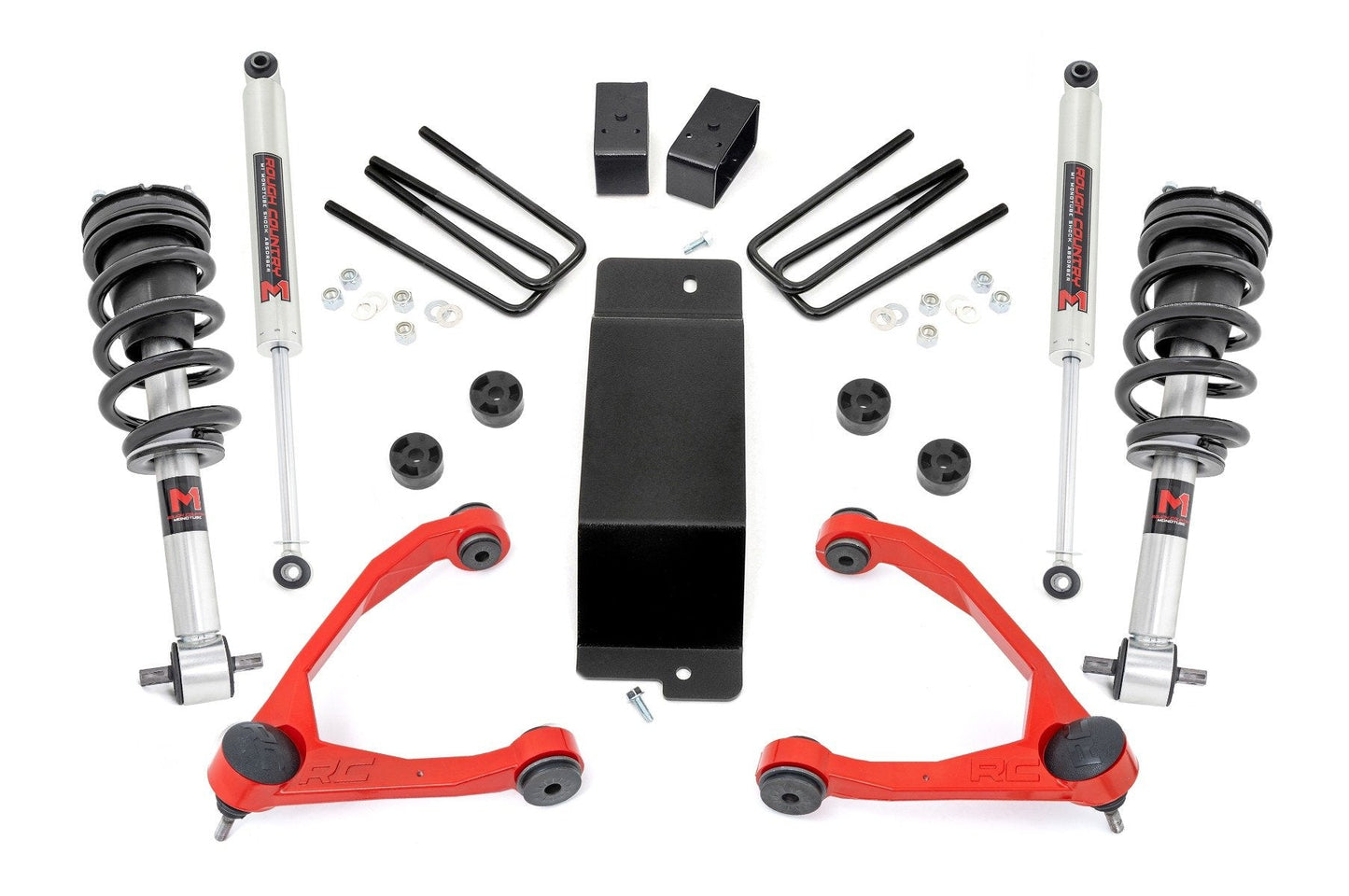 Rough Country 19440RED 3.5 Inch Lift Kit | Forged UCA | M1 Strut | | Chevy/GMC 1500 (14-16)