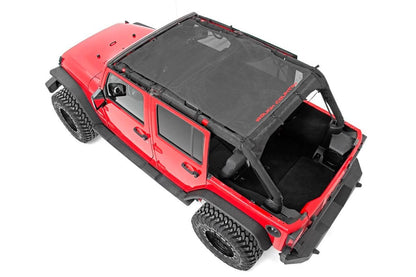 Rough Country 85110 Mesh Bikini Top Plus | Black | Jeep Wrangler Unlimited 2WD/4WD (2007-2018)