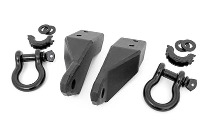 Rough Country RS154 Tow Hook Brackets | D-Ring | Bull Bar Sup | Toyota Tundra 2WD/4WD (2007-2021)