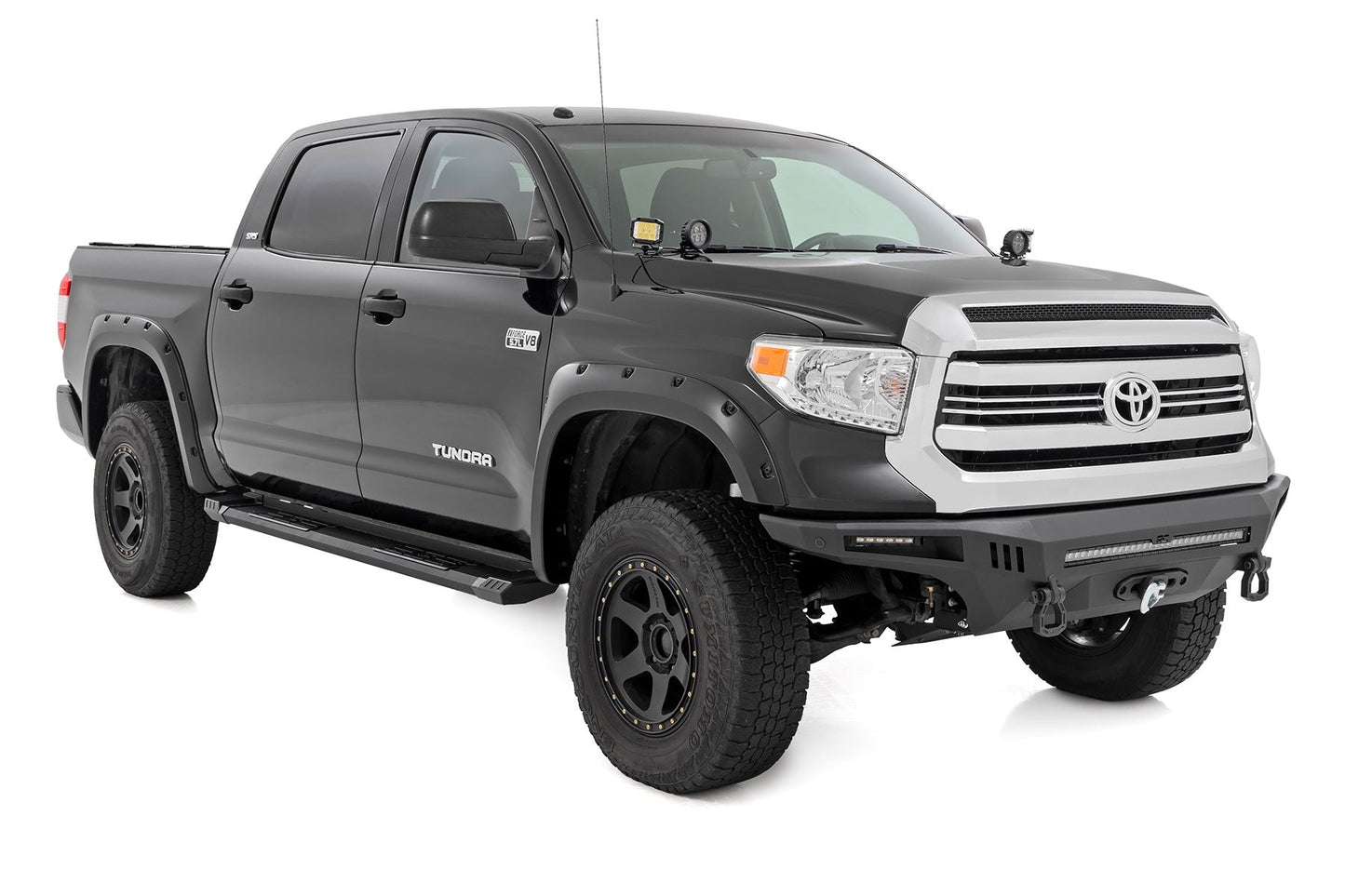 Rough Country SRB071791A HD2 Aluminum Running Boards | Crewmax Cab | Toyota Tundra 2WD/4WD (2007-2021)