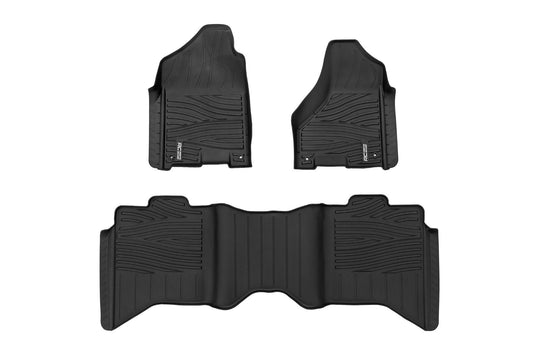 Rough Country FF-31213 Flex-Fit Floor Mats | FR & RR | Crew Cab | Ram 1500 2WD/4WD (2012-2018 & Classic)