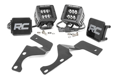Rough Country 70799 LED Light Kit | Ditch Mount | 2" Black Flood Pair | Toyota 4Runner (10-24)
