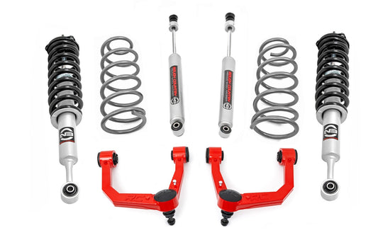 Rough Country 76632RED 3 Inch Lift Kit | Upper Control Arms | RR Coils | N3 Struts | Toyota 4Runner (10-24)