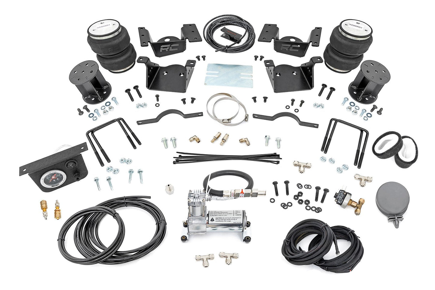 Rough Country 100074C Air Spring Kit w/compressor | 7.5 Inch Lift Kit | Chevy/GMC 2500HD/3500HD (11-19)