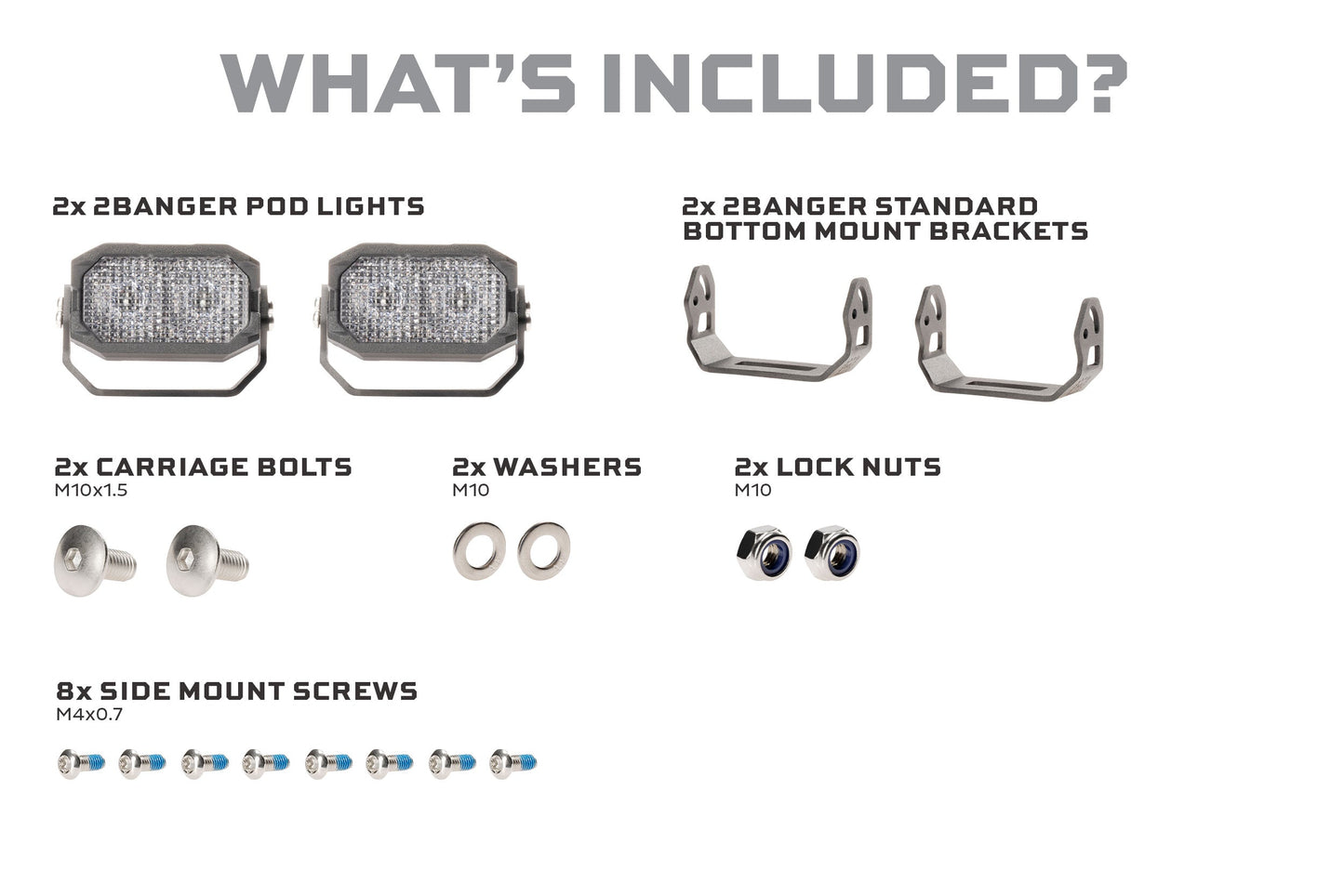 Morimoto 2Banger NCS LED Pods (SAE Wide / Yellow / Set)