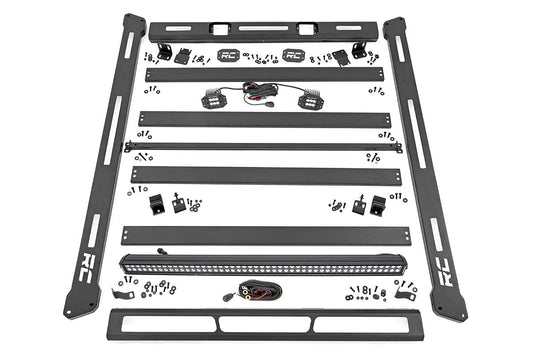 Rough Country 10615 Roof Rack | Black Series Lights | Jeep Wrangler JK/Wrangler Unlimited  (07-18)
