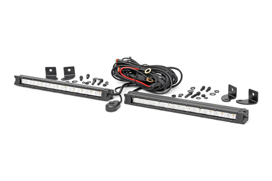 Rough Country 70410A 10 Inch Chrome Series LED Light Bar | Slim Line | Pair
