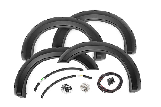Rough Country F-F21111A-Z1 Pocket Fender Flares | Z1 Oxford White | Ford F-250/F-350 Super Duty (11-16)