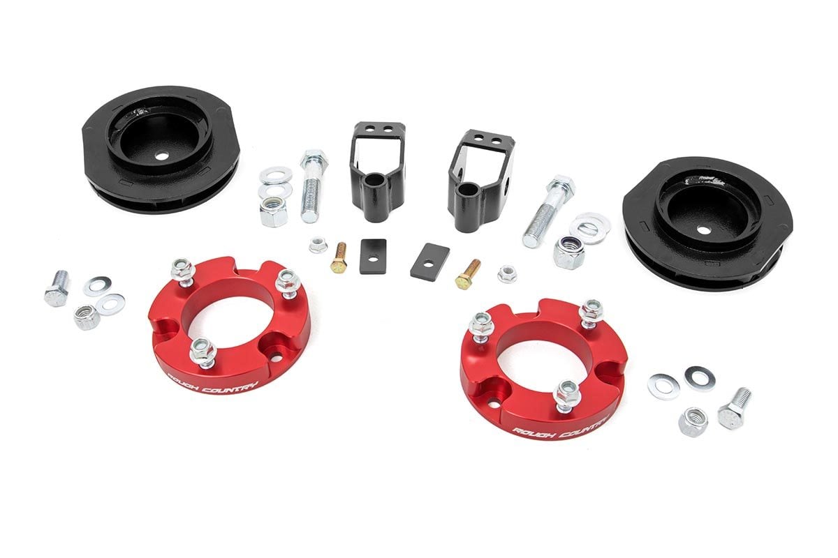 Rough Country 767RED 2 Inch Lift Kit | X-REAS | Red Spacers | Toyota 4Runner 2WD/4WD (2010-2024)