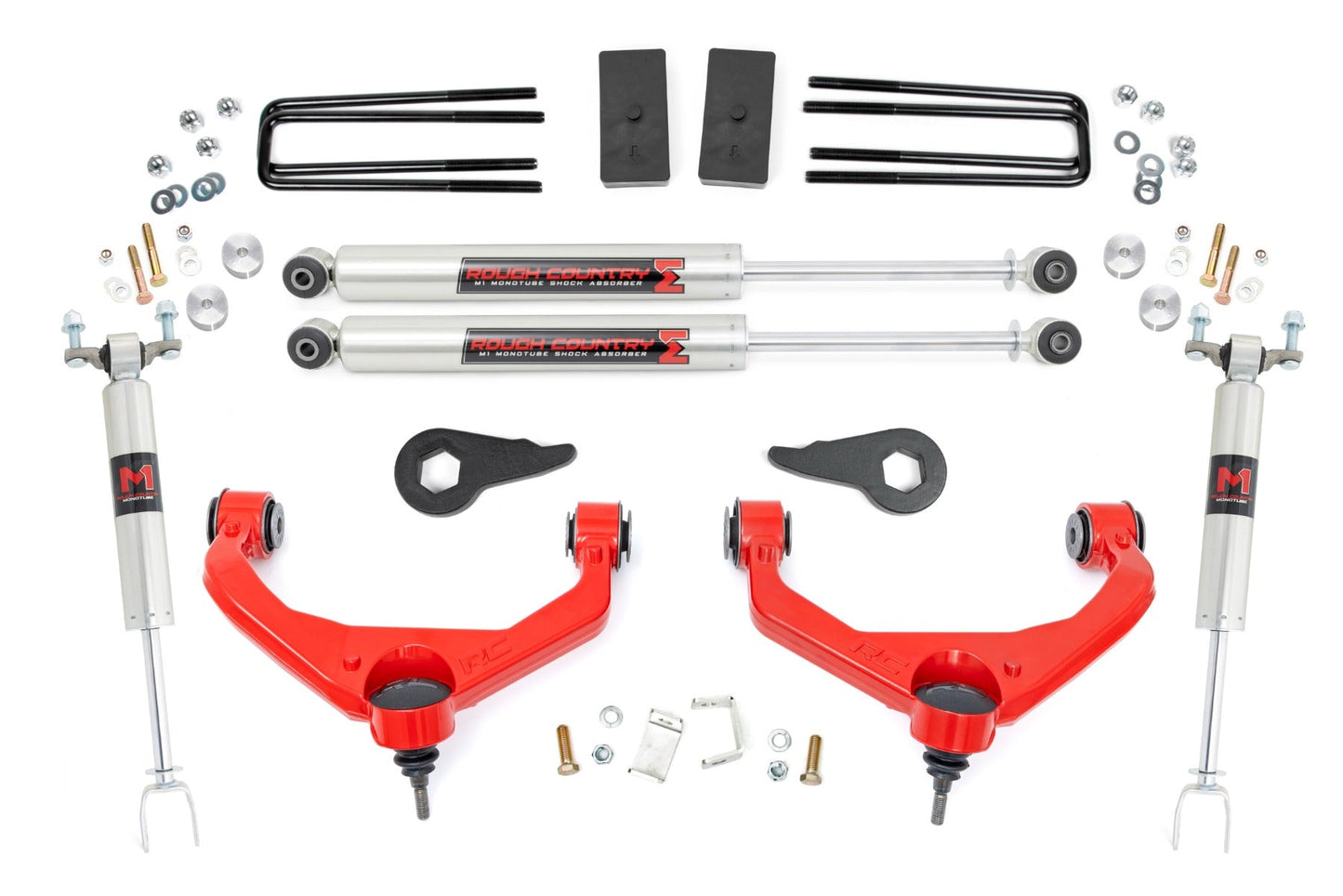 Rough Country 97540RED 3.5 Inch Lift Kit | M1 | w/ Overloads | Chevy/GMC 2500HD/3500HD (11-19)