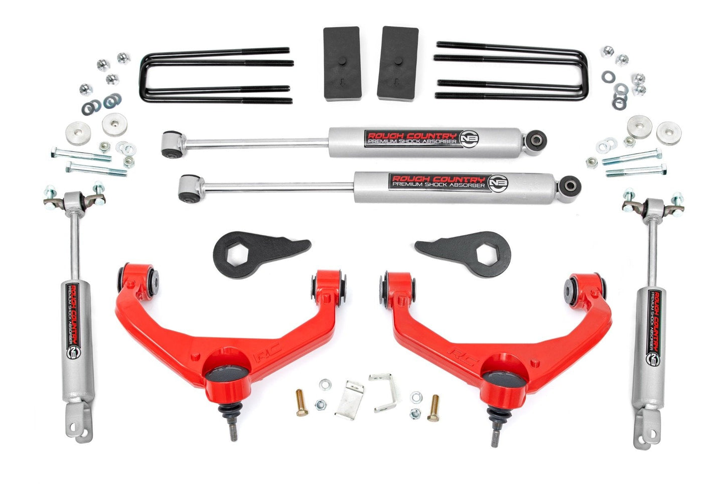 Rough Country 97530RED 3.5 Inch Lift Kit | w/ Overloads | Chevy/GMC 2500HD/3500HD (11-19)