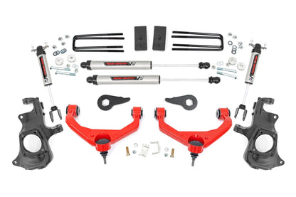 Rough Country 97670RED 3.5 Inch Knuckle Lift Kit | V2 | w/ Overloads | Chevy/GMC 2500HD/3500HD (11-19)