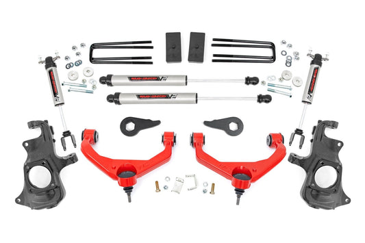 Rough Country 97670RED 3.5 Inch Knuckle Lift Kit | V2 | w/ Overloads | Chevy/GMC 2500HD/3500HD (11-19)