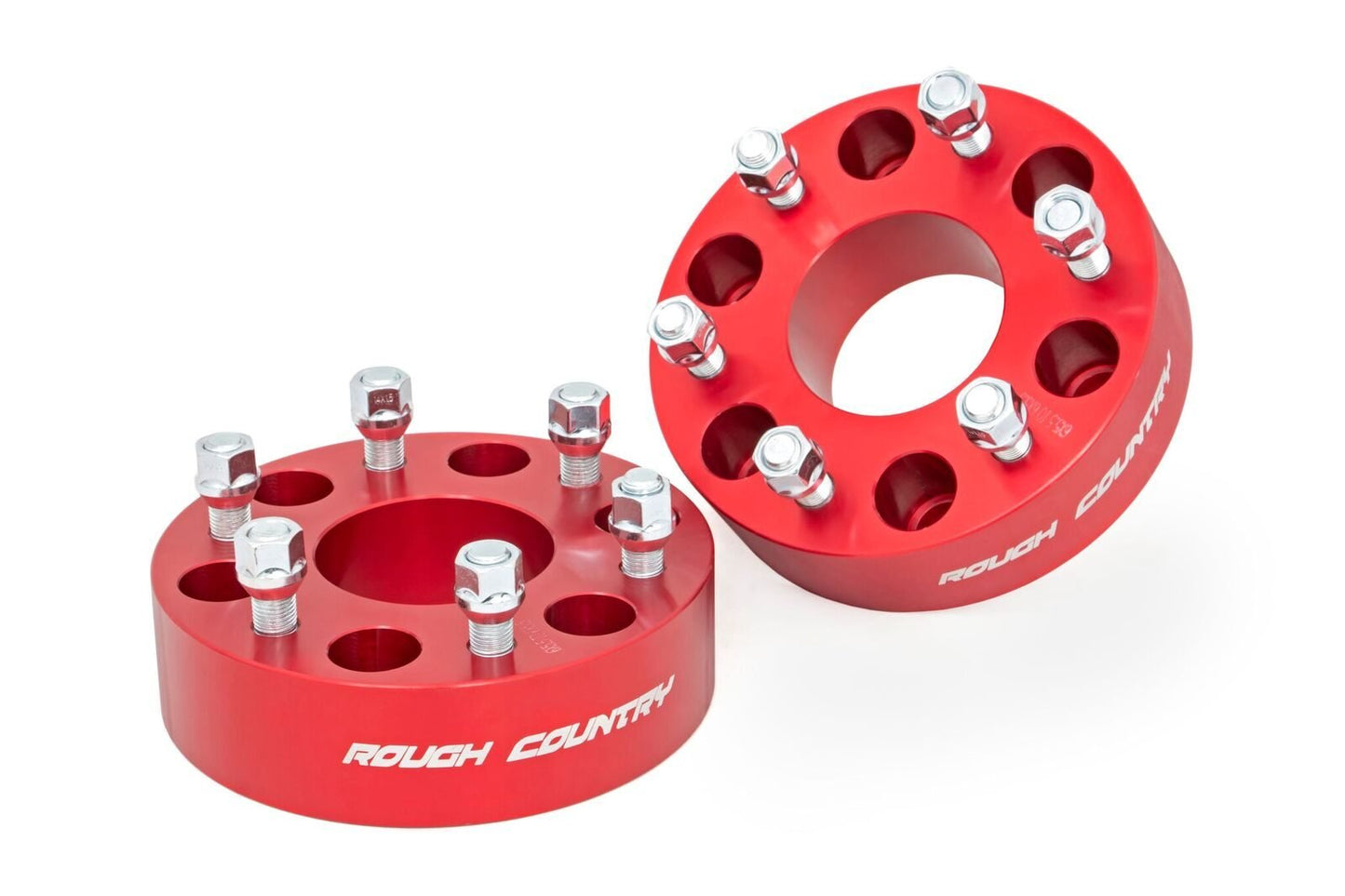 Rough Country 1101RED 2 Inch Wheel Spacers | 6x5.5 | Red | Chevy/GMC 1500 Truck & SUV