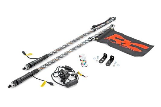 Rough Country 93087 LED Whip Light Kit | Bed Mount | Polaris Ranger RZR 170/RZR 170