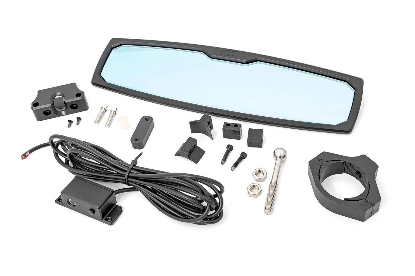 Rough Country 99007A UTV Aluminum Rear View Mirror | Dome Light| 12" | 1.75-2" Mount