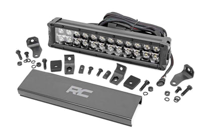 Rough Country 70912BD 12 Inch Black Series LED Light Bar | Dual Row | White DRL
