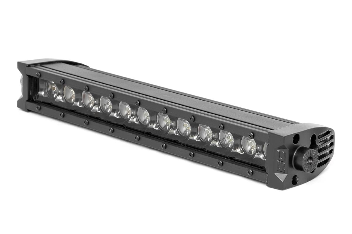 Rough Country 70712BLDRL 12 Inch Black Series LED Light Bar | Single Row | Cool White DRL