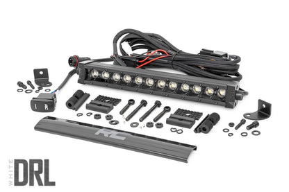 Rough Country 70712BLDRL 12 Inch Black Series LED Light Bar | Single Row | Cool White DRL