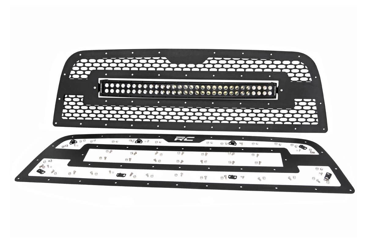 Rough Country 70152 Mesh Grille | 30" Dual Row LED | Black | Ram 2500/3500 2WD/4WD (2013-2018)