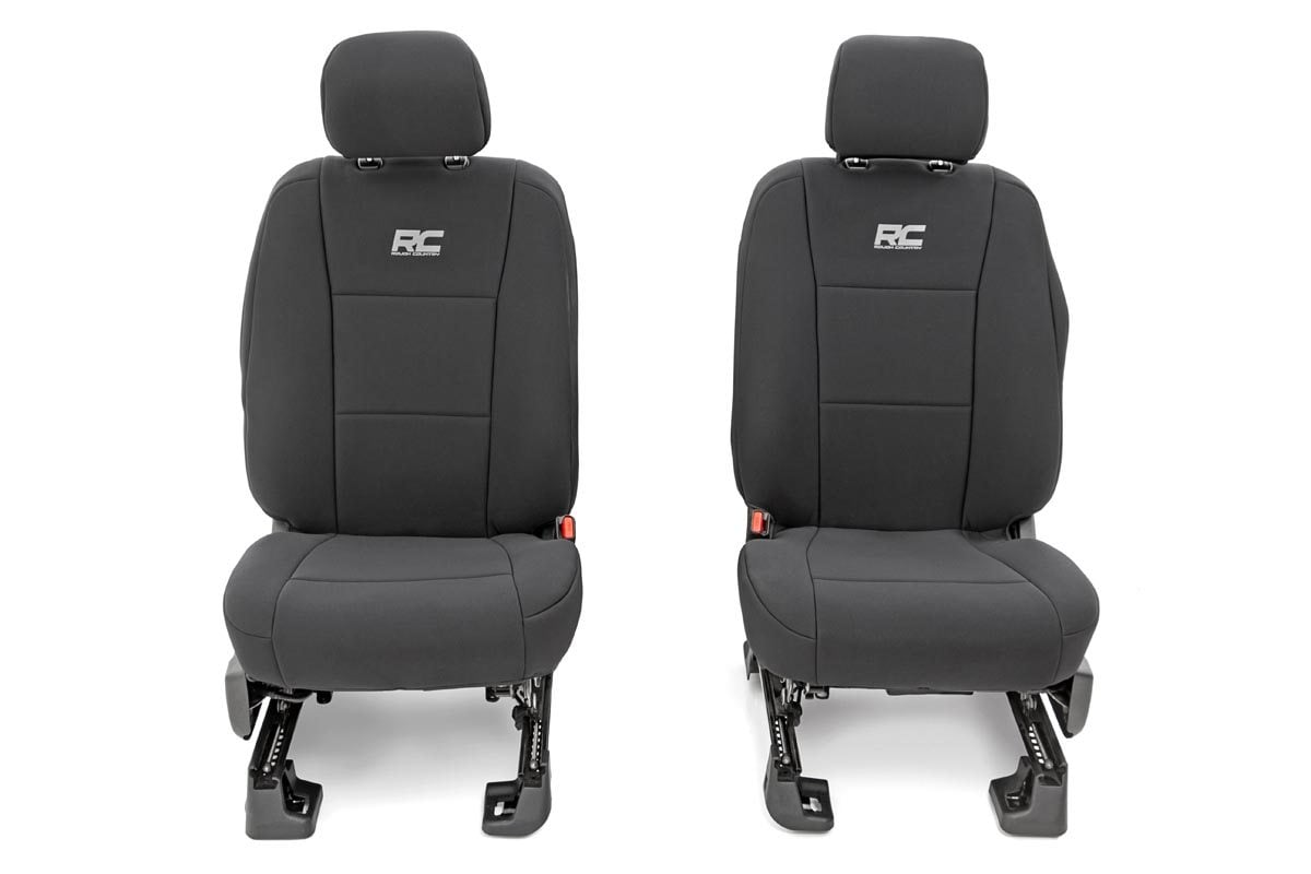 Rough Country 91018 Seat Covers | FR Bucket and RR Bench | Ford F-150/Lightning/F-250/F-350 (15-25)