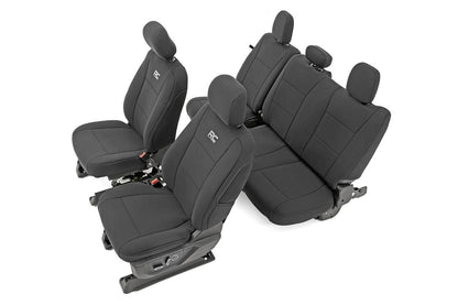 Rough Country 91018 Seat Covers | FR Bucket and RR Bench | Ford F-150/Lightning/F-250/F-350 (15-25)