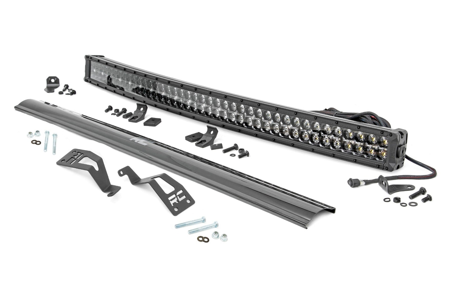 Rough Country 97037 LED Light Kit | Front Mount | 40" Black Dual Row | White DRL | Can-Am Commander Max 1000