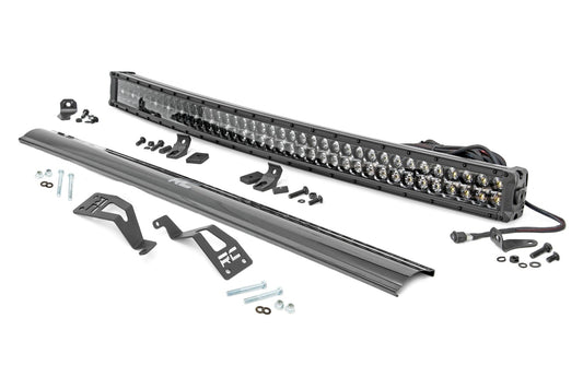 Rough Country 97037 LED Light Kit | Front Mount | 40" Black Dual Row | White DRL | Can-Am Commander Max 1000