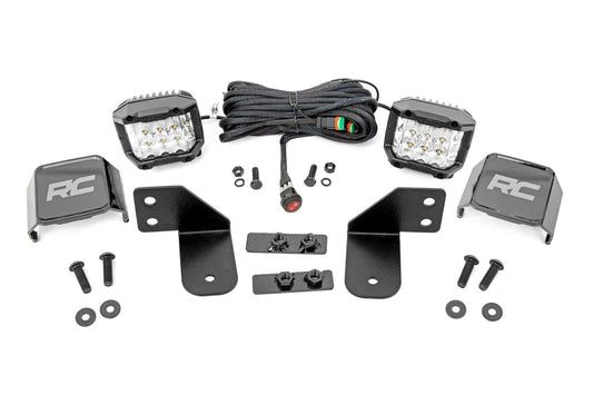 Rough Country 93144 LED Light | RR Cage Mount | 2" Chrome Pair | Wide Angle | Polaris Ranger 1000/Ranger XP 900/1000