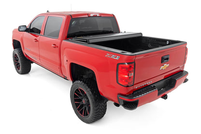 Rough Country 49119551 Hard Tri-Fold Flip Up Bed Cover | 5'9" Bed | Chevy/GMC 1500 (14-18 & Classic)