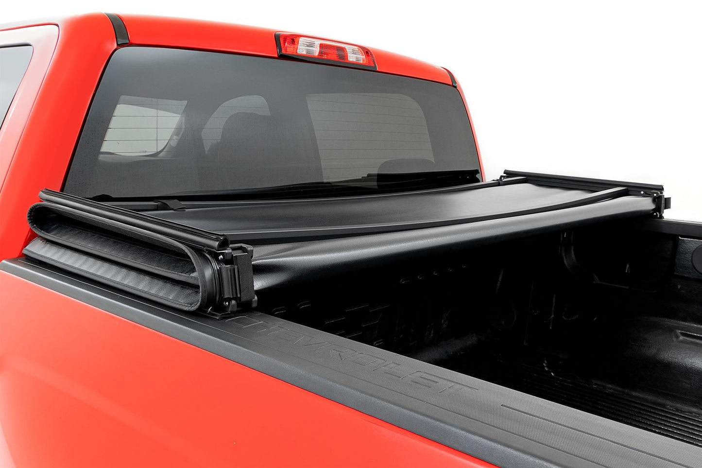 Rough Country 41214550A Soft Tri-Fold Bed Cover | 5'9" Bed | Chevy/GMC 1500 (14-18 & Classic)