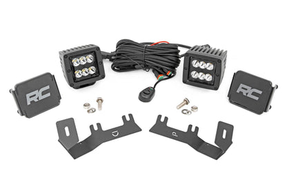 Rough Country 71052 LED Ditch Light Kit | 2in Black Pair | Spot | Chevy/GMC 1500 (14-18 & Classic)