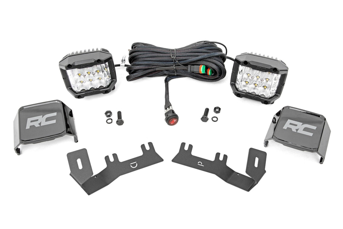 Rough Country 71056 LED Ditch Light Kit | 3in OSRAM Pair | Wide | Chevy/GMC 1500 (14-18 & Classic)