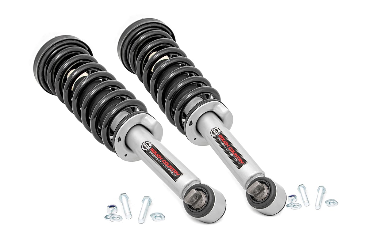 Rough Country 501074 N3 Leveling Struts | 2 Inch | Loaded Strut | Ford F-150 2WD (2014-2025)