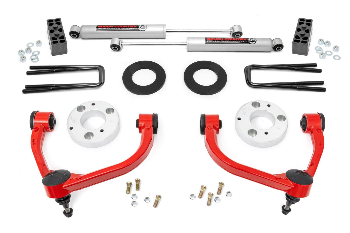 Rough Country 51014RED 3 Inch Lift Kit | Ford F-150 4WD (2014-2020)